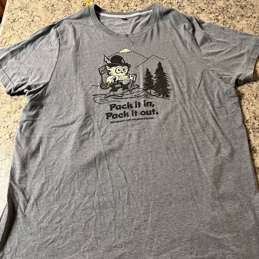 New unisex The Landmark Project Woodsy Owl gray t shirt